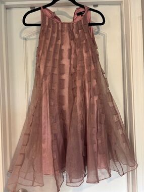 Dusty rose textured sleeveless dress